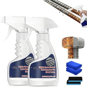 Rust Remover, Heavy Duty Rust Removal for Metal, Highly Concentrated Rust Stain Remover, Fast Acting Rust Removal for Tools, Stainless Steel & Automotive Parts (2pcs)