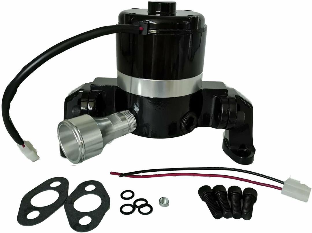 Small Block Chevy Electric Water Pump 283-327-400 SBC High Volume Flow 35 GPM (Black)