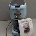 Nostalgia Classic Retro 10 Cup Coffee Maker - One-Touch Drip Brew, Reusable Filter - Anti-Drip, Auto Shutoff, & Time Display - Dishwasher Safe 50 oz Carafe - Aqua