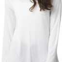 prAna womens Foundation Long Sleeve Crew Neck Top (White, XL)