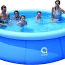 10ft x 30in Inflatable Swimming Pool Outdoor Above Ground Pool,Top Ring Blow Up Pool Easy Set