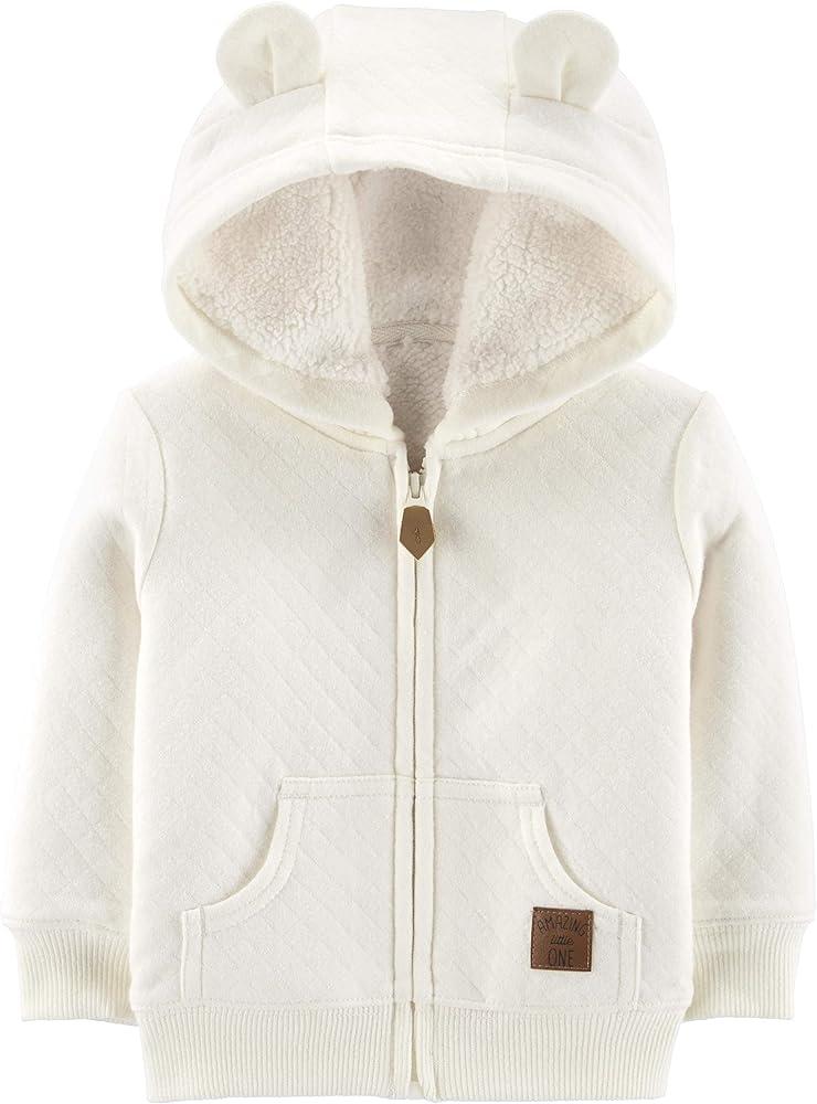 Simple Joys by Carter's Baby Hooded Sweater Jacket with Sherpa Lining 3-6 Months