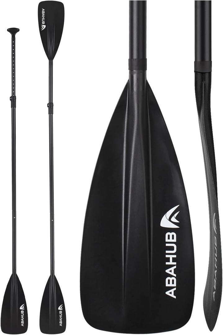 Abahub 4-Piece Adjustable SUP Paddle, Lightweight Aluminum Alloy Shaft 68-84",Plastic Nylon Blade,Durable Paddleboard Paddle,Black