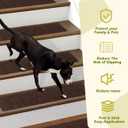 Stair Treads Non-Slip 16 Pack 8"x30" - Carpet Stair Runner for Indoor Wooden Steps with TPE Backing & Anti-Skid Surface, Reusable Adhesive Safety Rug for Kids/Elder/Pet-Friendly - Brown
