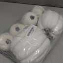 Winlyn 7 Pcs Assorted Sizes Fall Artificial Pumpkins Harvest Pumpkins Faux Foam Pumpkins for Fall Autumn Season Halloween Thanksgiving Harvest Holiday Season Festive Tabletop Decoration (White)