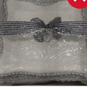 Pampa Bay Salerno Porcelain Luncheon Napkin Holder, White (White and Silver)