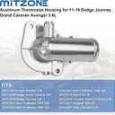 MITZONE Upgrade Aluminum Thermostat Housing Assembly Compatible with 2011-2021 Jeep Dodge RAM Chrysler 3.6L 3.2L V6 Vehicles - 200 Town & Country Avenger Grand Caravan Cherokee