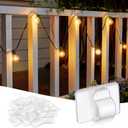 Brightown UV-Resistant Cable Clips and Stickers, 25 Clips & 30 Stickers - for Indoor & Outdoor Light Cords