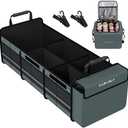 Farasla Waterproof Trunk Organizer with Insulated Leakproof Cooler Bag, Foldable Cover, Adjustable Securing Straps (4-in-1 w/Cooler, Gray)
