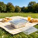 100 Pack Disposable Small Aluminum Pans with Dome Lids,1 Lb Mini Foil Pans | Top Size: 6.5" x 5.2", Tin Foil Takeout Trays Food To Go Containers For Catering, Meal Prep, Baking, Roasting,Freezer Safe