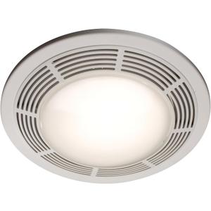 Broan-NuTone 750 Round Fan and Light Combo for Bathroom and Home, White Grille with Glass Lens, 100-Watts, 3.5 Sones, 100 CFM