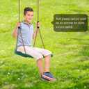 SELEWARE Plastic Swing Seat, Non Slip Tree Swing Replacement with Adjustable Rope and 2 Carabiners, Heavy Duty Playground Swing Set Accessories for Adult Kid Indoor Outdoor Backyard, Green, 2 Pack