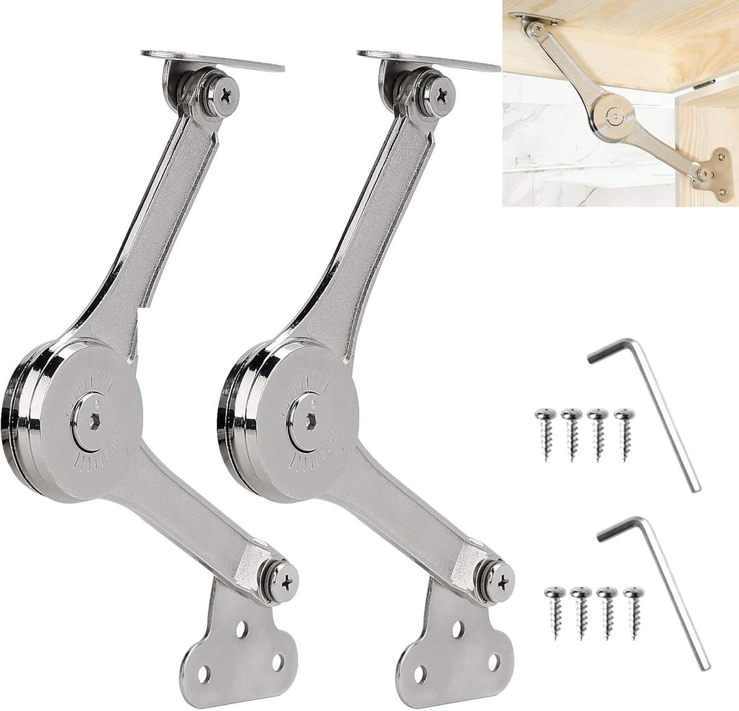 2 Pcs Heavy Duty Crate Soft Close Hinges, Lid Support Hinge Heavy Duty for Toy Boxes, Wooden Crates, Toy Boxes, Cabinet Doors, 34 lbs