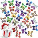 Lenwen 100 Pcs Magic Flying Butterfly Wind up Paper Butterflies That Fly Rubber Band Powered for Bookmark Card Surprise Gift Wedding Birthday Party 10 Styles, 4.41 x 4.92 Inch