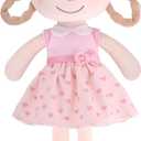 Soft Baby Doll Toys (16'') for Girls, My First Baby Rag Dolls for 1 Year Old Girl Birthday Gift Plush Doll Toys Machine Washable Baby Doll for Toddler Kids Infants - Cherry Girl