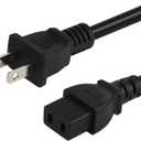 6FT/1.8M Nema 1-15P to IEC 320 C9 Power Cord,C9 to Nema 1-15P Power Cable, SJTW 16AWG 2C USA 2-Prong Male to IEC C9 Cord (6Feet)