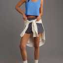 Tankaneo Womens Scoop Neck Cropped Tank Tops Summer Casual Cotton Workout Sleeveless Shirts Loose Fit Basic Tee Blue