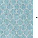Unique Loom Outdoor Trellis Collection Area Rug (5' 1" x 8' Rectangle, Aquamarine/ Gray)