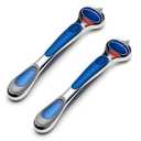 ONLY Compatible with Gillette Fusion 5 Handle,Ergonomic Metal Replacemen Handle Compatible with Gillette Fusion5 Razors for Men,Comfort and and Non-Slip,2Pack.(ONLY THE HANDLE)