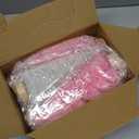 Leyndo 9 Pcs Pink Classic Artificial Mini Christmas Tree Sisal Bottle Brush Trees with Wood Base Christmas Pine Trees for Autumn Winter Holiday Home Kitchen Party Decor