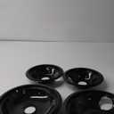 Black Stove Burner Drip Pans Replacement for GE Hotpoint Electric Stove Burner, (2) 8" WB31M19 (2) 6" WB31M20 Set by APPLIANCEMATES