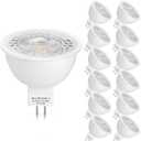 Mlambert 12 Pack MR16 LED Bulbs 50W Halogen Equivalent,2700K Warm White,5W GU5.3 MR16 12V Spotlight Bulb,Non-Dimmable,45 Beam Angle for Landscape
