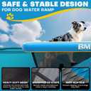 Beyond Marina Dog Pool Ramp - Inflatable Dog Water & Boat Ramp for Lake, Floating Pontoon Dock Ladder with Non-Slip EVA, PUP ON Standard, Extra Large 47" x 39" x 6", Blue/Yellow, Supports 200 lbs