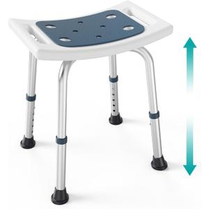 PELEGON Shower Chair for Inside Shower (350 lb) - Adjustable Height, Padded Seat, Shower Chair for Elderly and Disabled - Shower Chair for Adults, Tub Chairs for Bathtubs - Dark Blue
