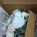 Ling's moment Dusty Rose Bridal Bouquet for Bride, Blush Pink Wedding Bouquets for Bride, 13 Inch Silk Round Artificial Wedding Flowers Bouquets