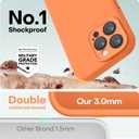 LOVE 3000 Designed for iPhone 14 Pro Max Case, Premium Silicone with [Soft Anti-Scratch Microfiber Lining] Shockproof Protective Phone Case for Men Women Girls 6.7", Bright Orange