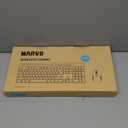 Wireless Keyboard and Mouse Combo, MARVO 2.4G Ergonomic Wireless Computer Keyboard with Phone Tablet Holder, Silent Mouse with 6 Button, Compatible with MacBook, Windows (Black)