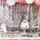 GMWD White Cake Stands Set Metal Dessert Display Table Cake Pedestal Tiered Cupcake Holder Donut Plate Serving Tray Decorating for Wedding Birthday Party Baby Shower Celebration