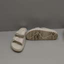 FUNKYMONKEY Women's Comfort Slides Double Buckle Adjustable Plastics Flat Sandals (8)