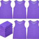 Sintege 12 Pcs Soccer Pinnies Pennies Jersey Scrimmage Vest Sports Practice Jersey Mesh Basketball Vest for Youth Adult Kids (Purple, S)