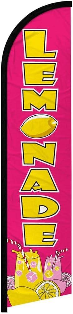 4 Less Co LEMONADE Windless Swooper Flag Feather Banner Large Sign 2.5x11.5 ft Tall (Flag Only) pf 4 Less Co LEMONADE Windless Swooper Flag Feather Banner Large Sign 2.5x11.5 ft Tall (Flag Only) pf