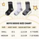 Comfoex 10 Pairs Boys Crew Long Athletic Socks for 4-6 6-8 8-10 Years Old Kids Calf Sports Half Cushioned