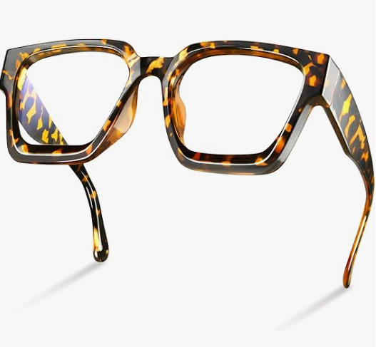 livho Oversized Blue Light Blocking Glasses for Woman  Rectangle Fashion Glasses for Computer, Chic Preppy Frame