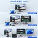 12 in 1 Dock Triple Displays Dual HDMI+VGA with Power Adapter, Docking Station for Pro 11/10/9/8/X/7/6/5/4, Laptop Go/7/6/5/4/3/2/1,Book