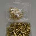 Hotop 60 Pieces 1.26 Inch Metal Drapery Curtain Rings Curtain Hanging Rings and 60 Pieces Metal Drapery Pin Hooks for Drapes Window Door Shower (Gold)