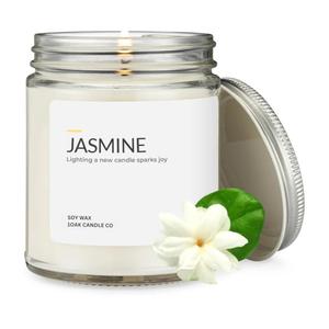 1OAK Jasmine Candle - Soy Wax Scented Candles (Jasmine) - Soy Candles for Home Scented - Long Burning Premium - Hand-Poured (7oz.)