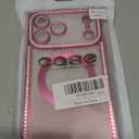 Misscase Magnetic Glitter Case for iPhone 17 Pro Max 6.9 Inch, Camera Protection, Compatible with MagSafe, Rectangle Cute Bling Sparkle Diamond Colorful Phone Cover, Drop-Tested & Shockproof-Hot Pink