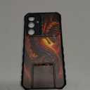 for Samsung Galaxy S25 Ultra Case, Hidden Camera Cover Foldable Kickstand, Shockproof Anti-Scratch Anti-Fingerprint Slim Fit Full Body Protection Case for Galaxy S25 Ultra 6.9", Fire Dragon
