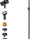 InnoGear Mic Stand Floor, Boom Arm Floor Microphone Stand Height Adjustable Heavy Duty with Iron Base for HyperX SoloCast, HyperX QuadCast S, Razer Seiren V3 Mini, Blue Yeti Shure SM58 and Other Mics