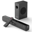 TV Sound Bar Subwoofer Bluetooth, Home Theater Sound Bar System, TV Speakers Sounds Bars Subwoofer, Hdmi(ARC) OPT COAX AUX USB 2.1ch Home Audio TV/PC/Projector Treble Bass 3 Modes Remote, Black