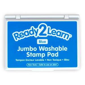 Ready 2 Learn Jumbo Washable Stamp Pad - Blue - 6.2"L x 4.1"W - Non-Toxic - Fade Resistant - Ideal Size for Baby Handprints and Footprints