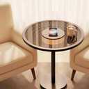 JOOFO End Table, Side Table with Ambient Light and Wireless Charging, Nightstand, Small End Table for Bedroom and Living Room, Lamp Table with Touch Dimming, Accent Table, Black