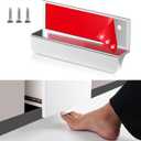 Adhesive Touchless Foot Pulls for Cabinet Trash Can Silvery 4'' Touchless Hands Free Trash Opener for Overlay Kitchen Cabinet Door Bins (1, FH01-Silvery)