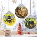 3" Stained Glass Deer Ornament, Christmas Ornament, Christmas Ornaments for Tree, Heirloom Keepsake, Gift Exchange, Gift Idea, Bauble Present