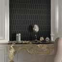 SUNWINGS 10-Sheet Long Hexagon Peel and Stick Backsplash, 12" x 11.22" Picket Black Stone Composite Self-Adhesive Wall Mosaic Tile for Kitchen Bathroom