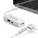 Mag-Safe to USB C Adapter 3-in-1 Mag-Safe 1 & 2 Adapter & USB C PD & QC USB (Charing Only) for iPhone 15 Series, M1/M2 MacBook, MacBook Air and More USB-C Devices